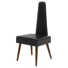 Chaise de valet noire pour homme des années 1960 avec siège de rangement