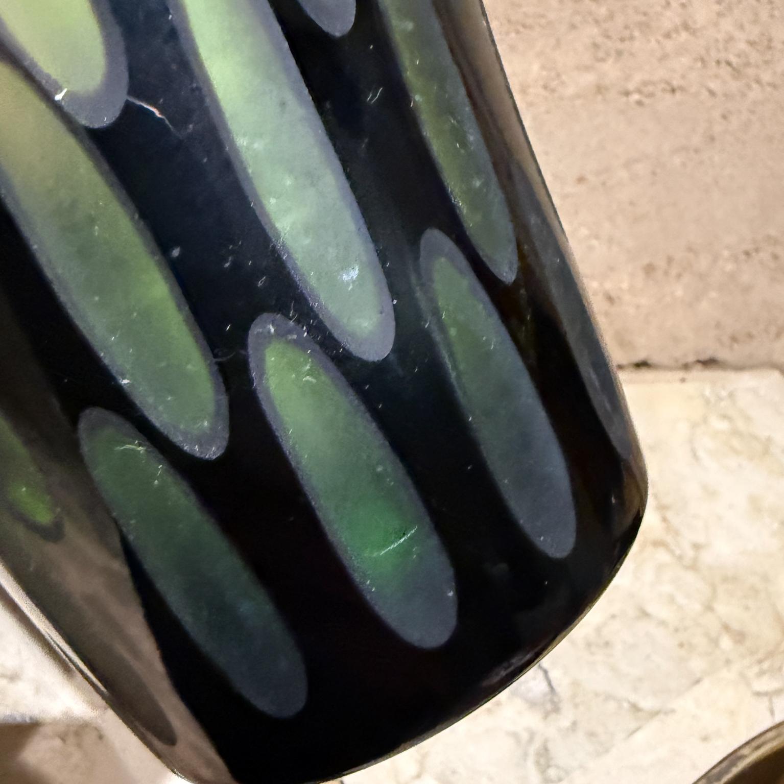 1960s Murano Vases Cased Glass Black & Green Italy For Sale 1