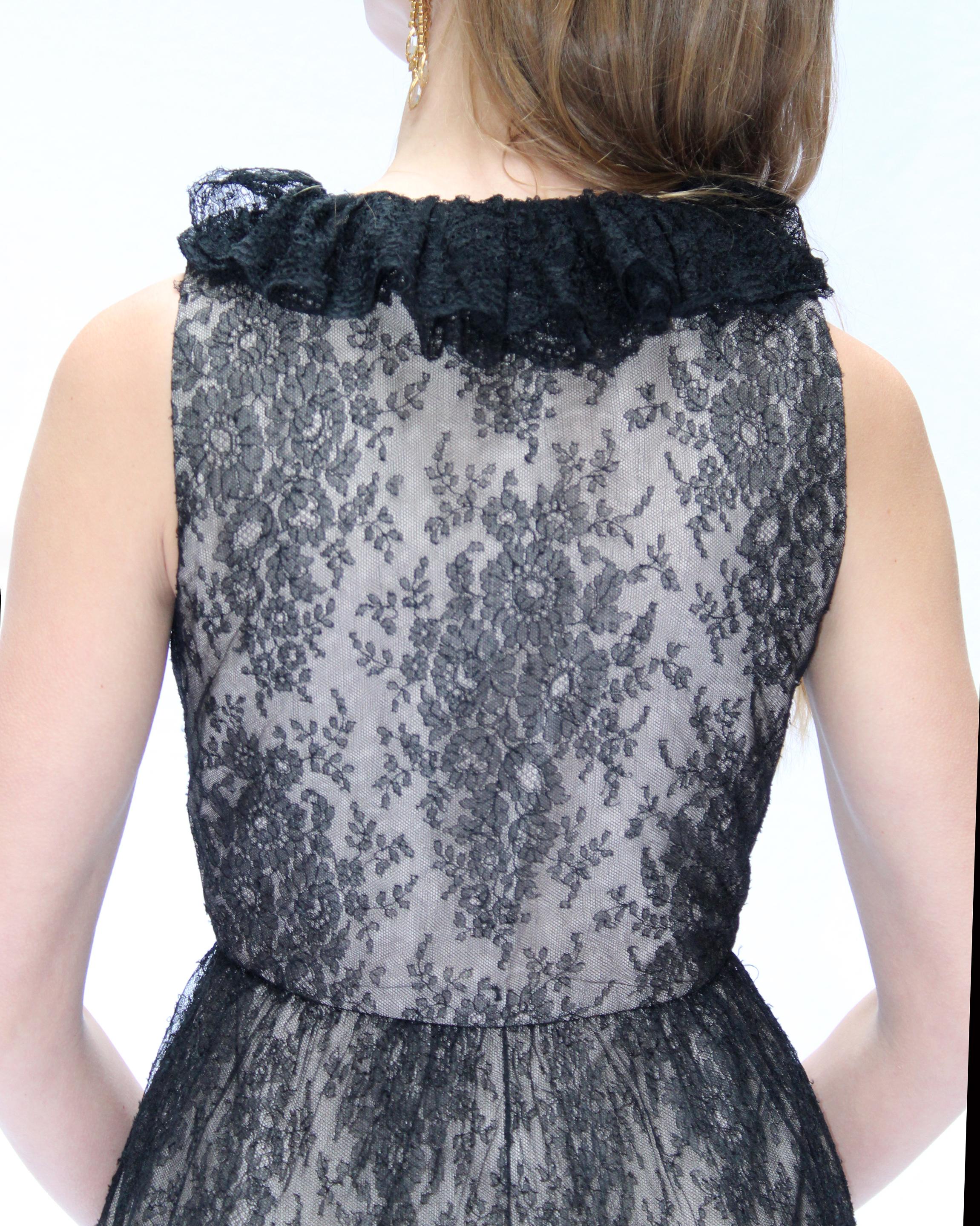 Women's 1960s Givenchy Black Lace Cocktail Dress (attributed) For Sale