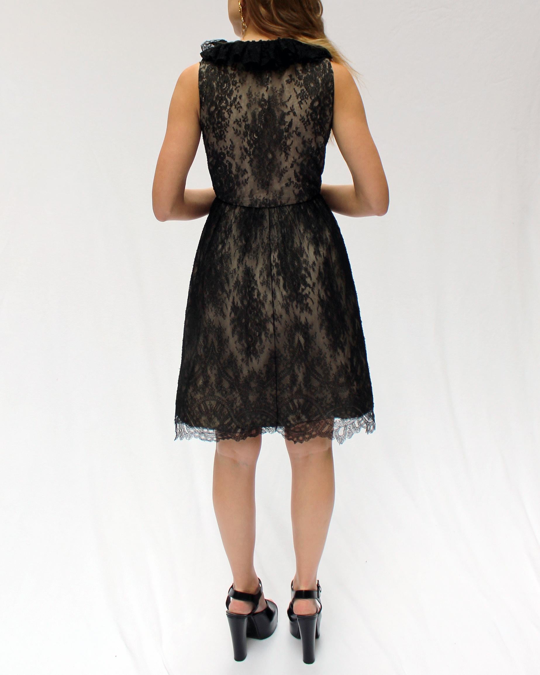 1960s Givenchy Black Lace Cocktail Dress (attributed) For Sale 1
