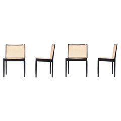 1960s Black Lacquered Bankstuhl Chairs by Willy Guhl for Stendig, Set of Four