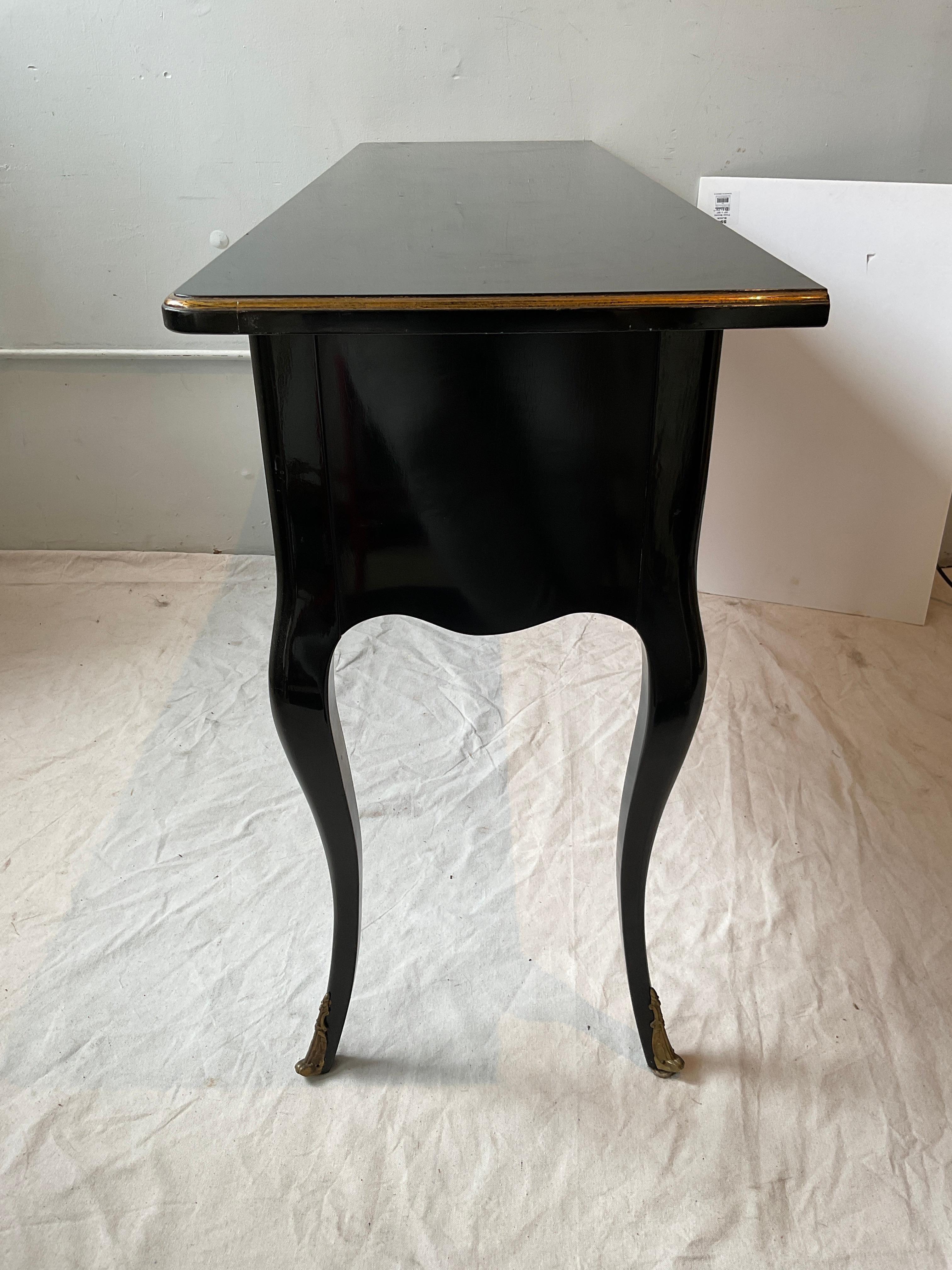1960er Schwarz lackierter Konsolentisch im Regency-Stil von Bodart (Mitte des 20. Jahrhunderts) im Angebot