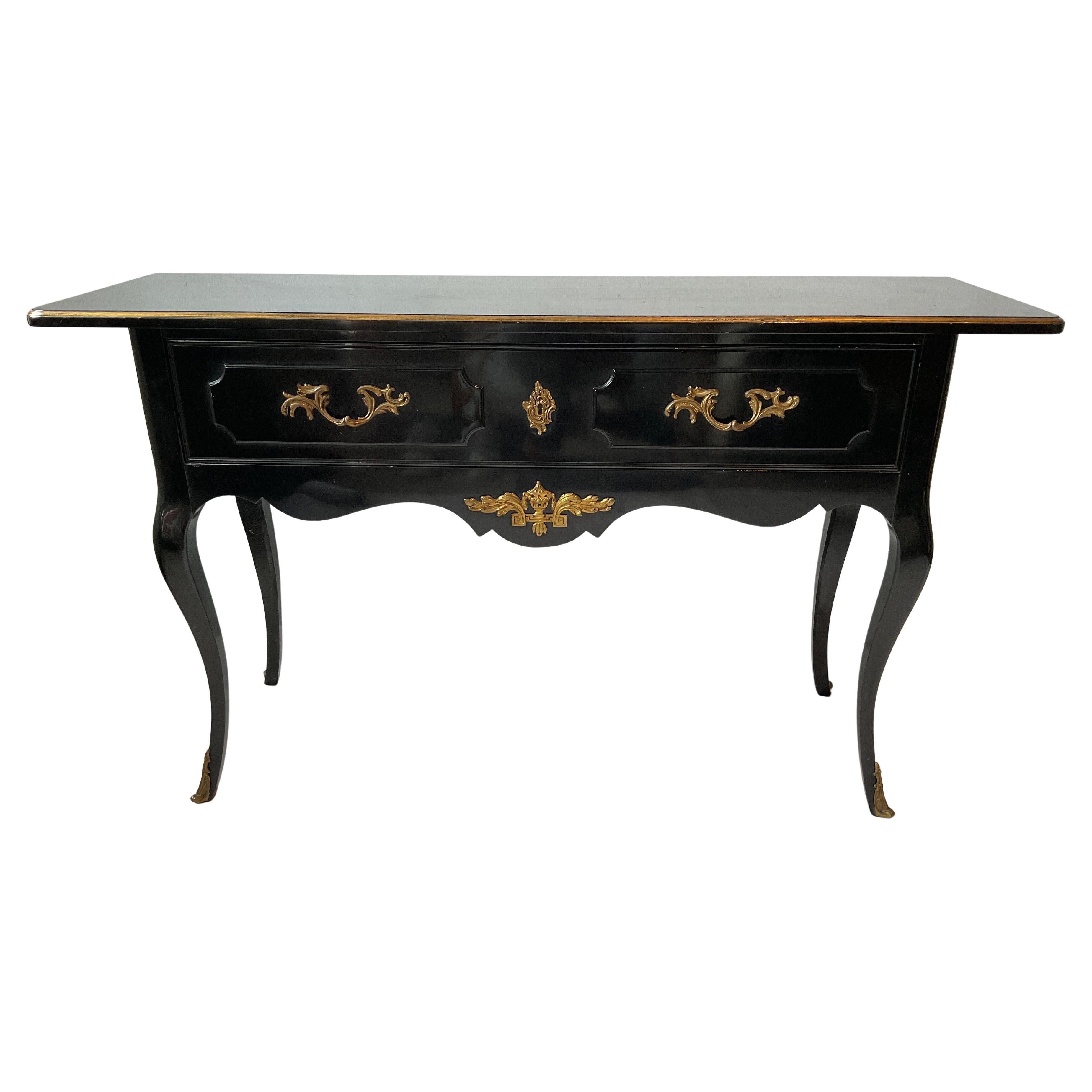 1960er Schwarz lackierter Konsolentisch im Regency-Stil von Bodart im Angebot