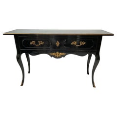 Mesa Consola Estilo Regencia Años 60 Lacada en Negro By Bodart
