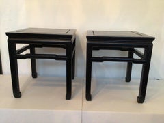 1960s Black Lacquered Side Tables, Stools, or Plant Stands