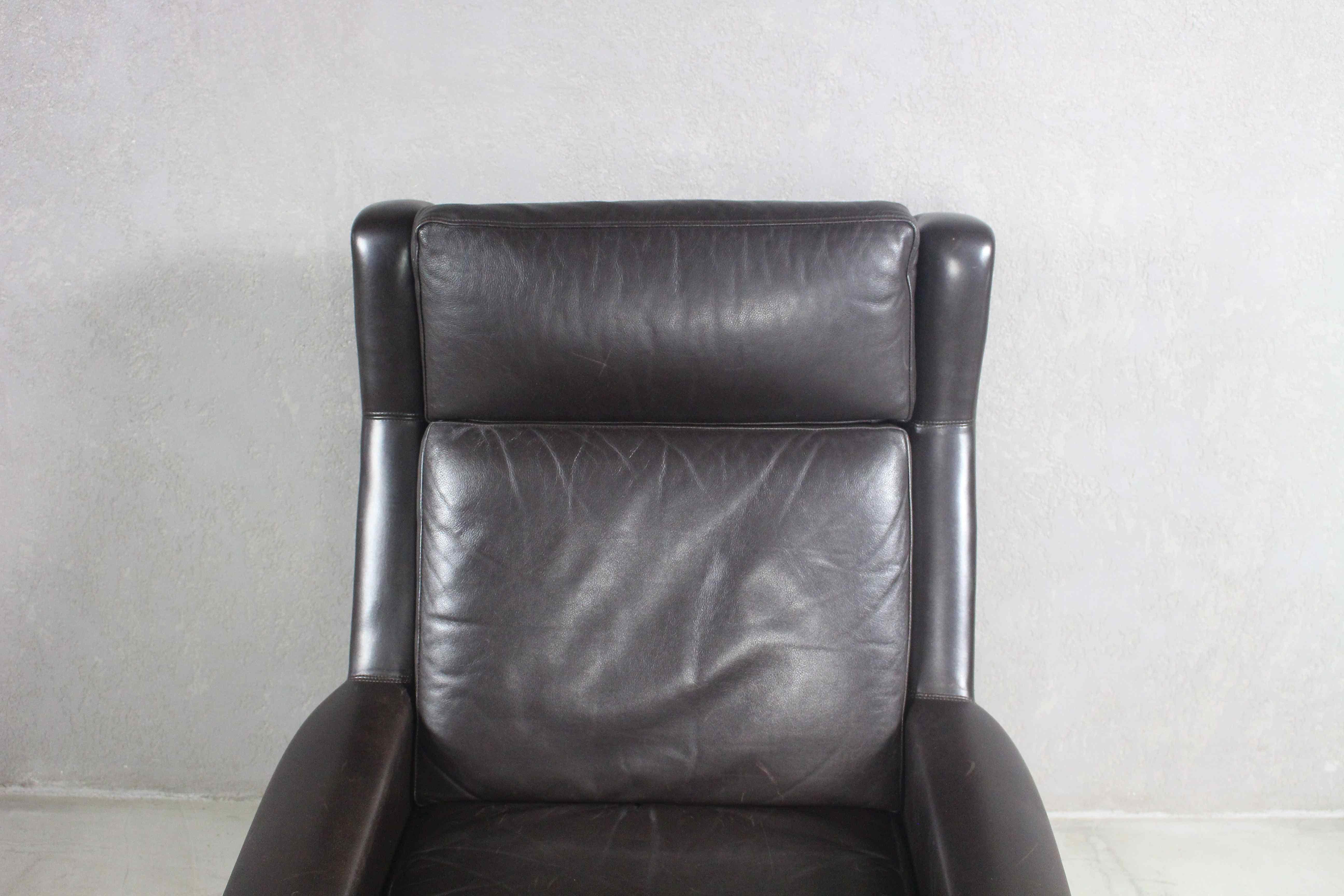 1960s Black Leather Chair by Georg Thams 5