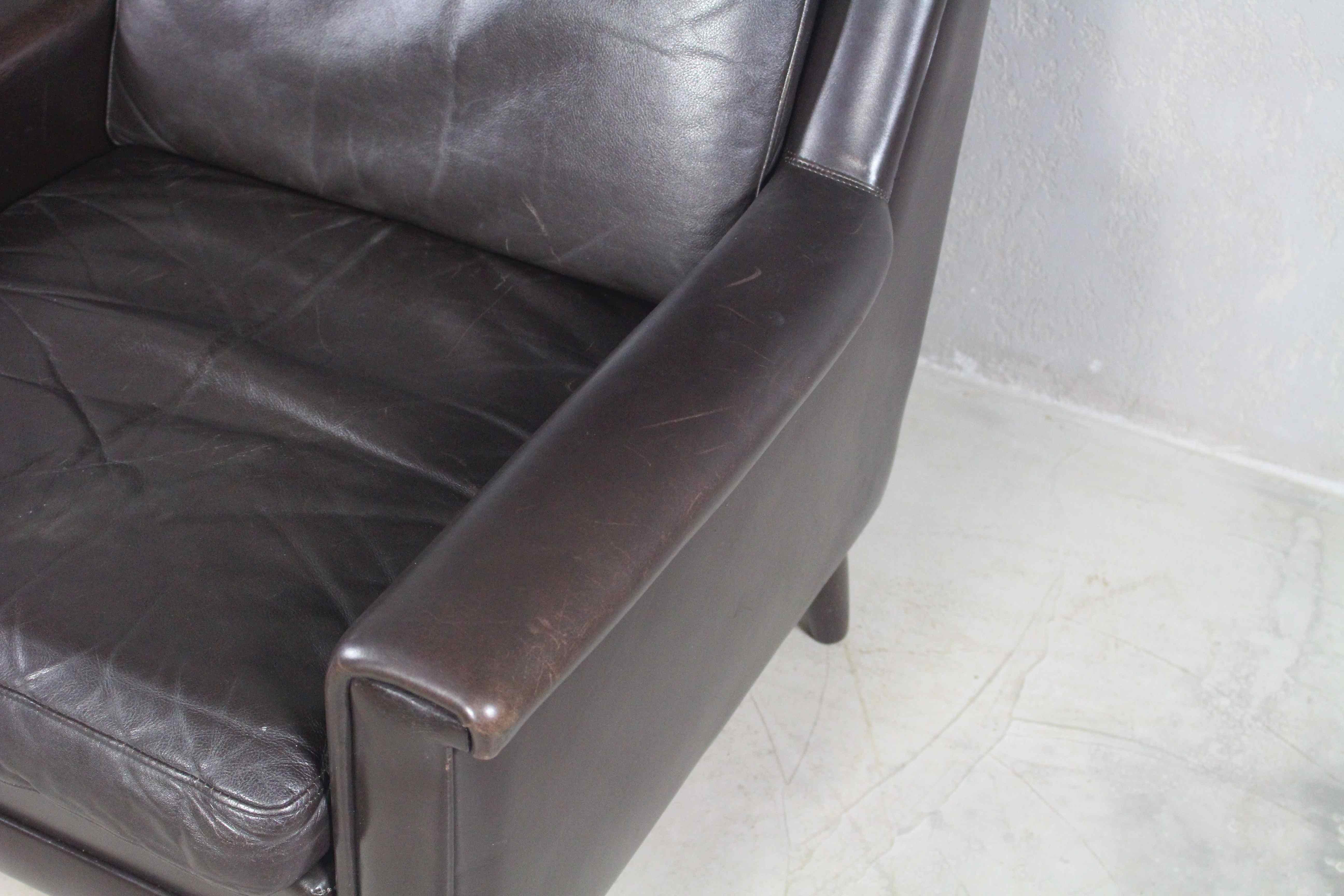 1960s Black Leather Chair by Georg Thams For Sale 7