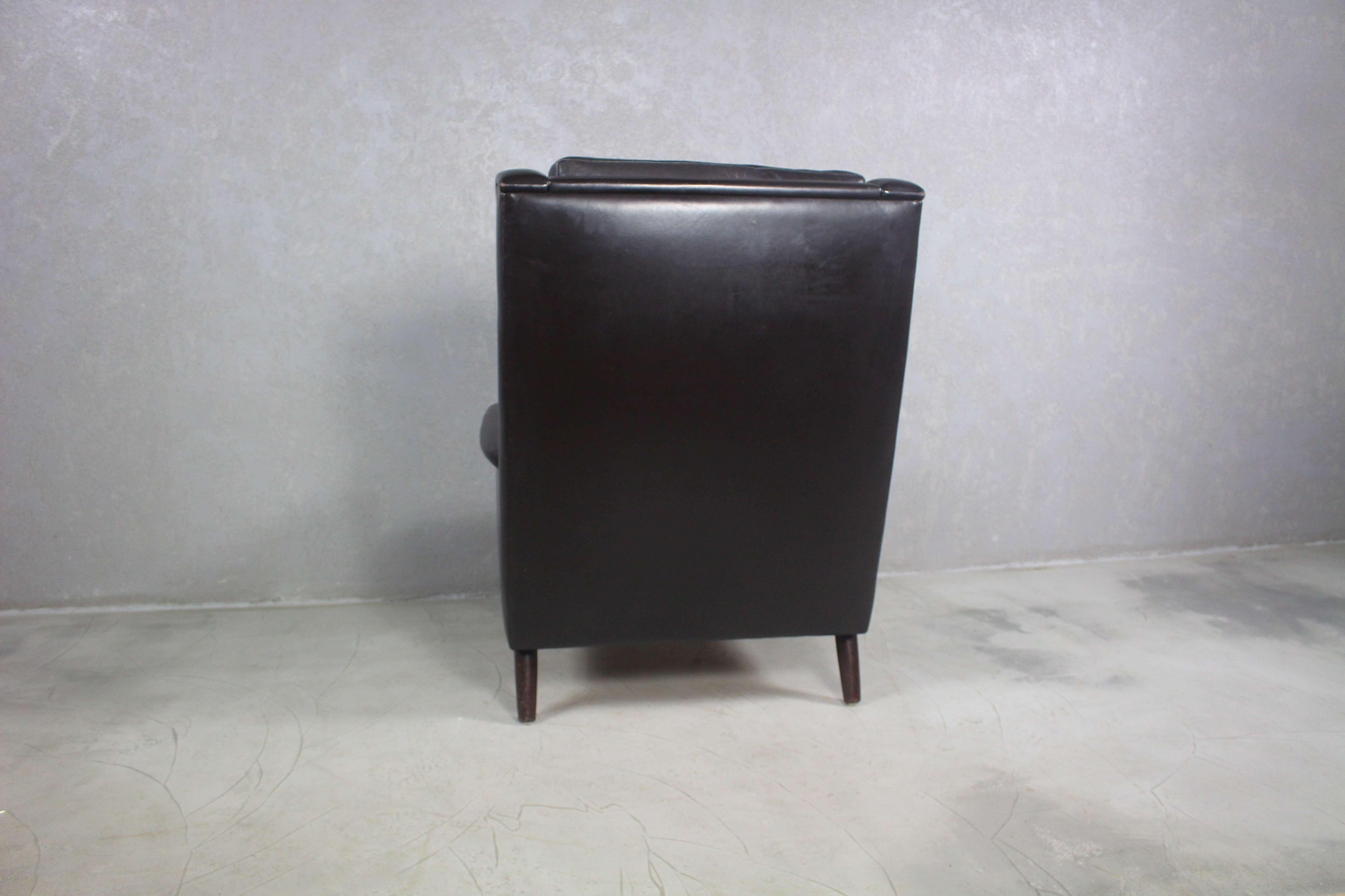 Chaise en cuir noir des années 1960 de Georg Thams en vente 13