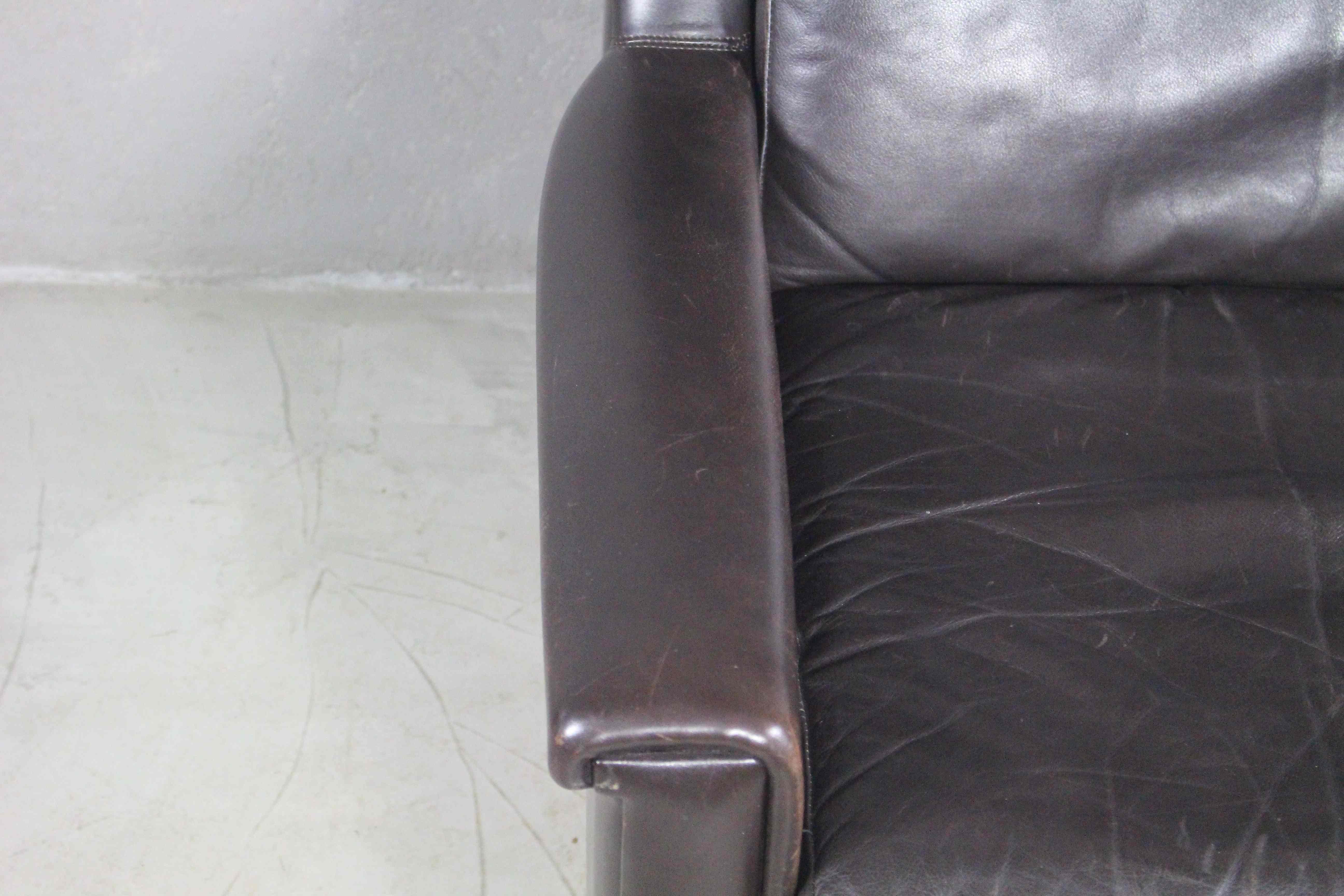1960s Black Leather Chair by Georg Thams For Sale 1