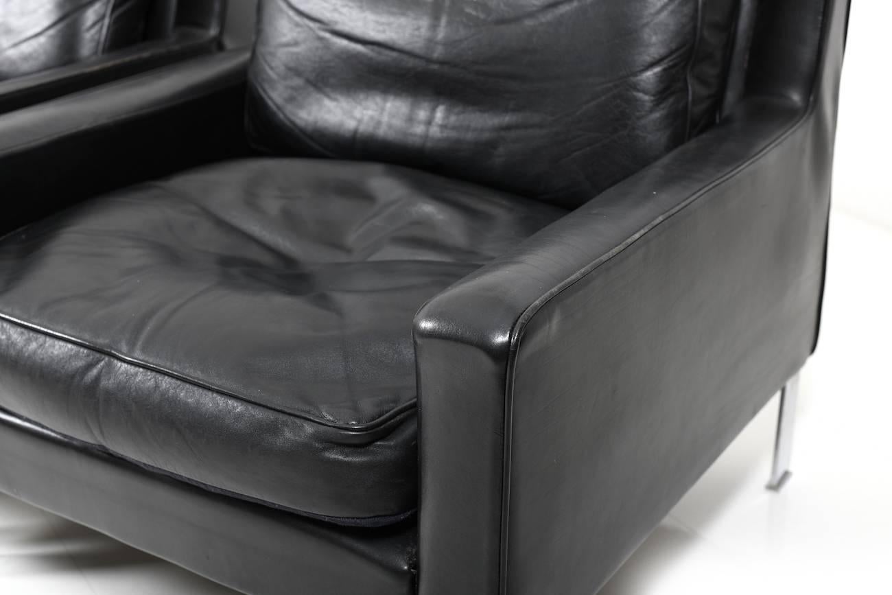 1960s Black Leather Tecta Moebel Seating Group 3-1-1-1 For Sale 7
