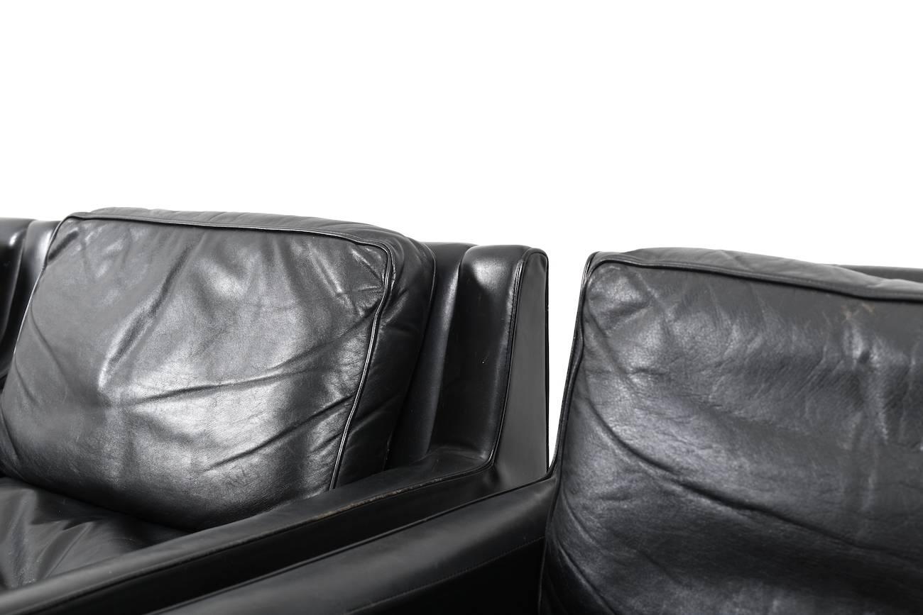 1960s Black Leather Tecta Moebel Seating Group 3-1-1-1 For Sale 9