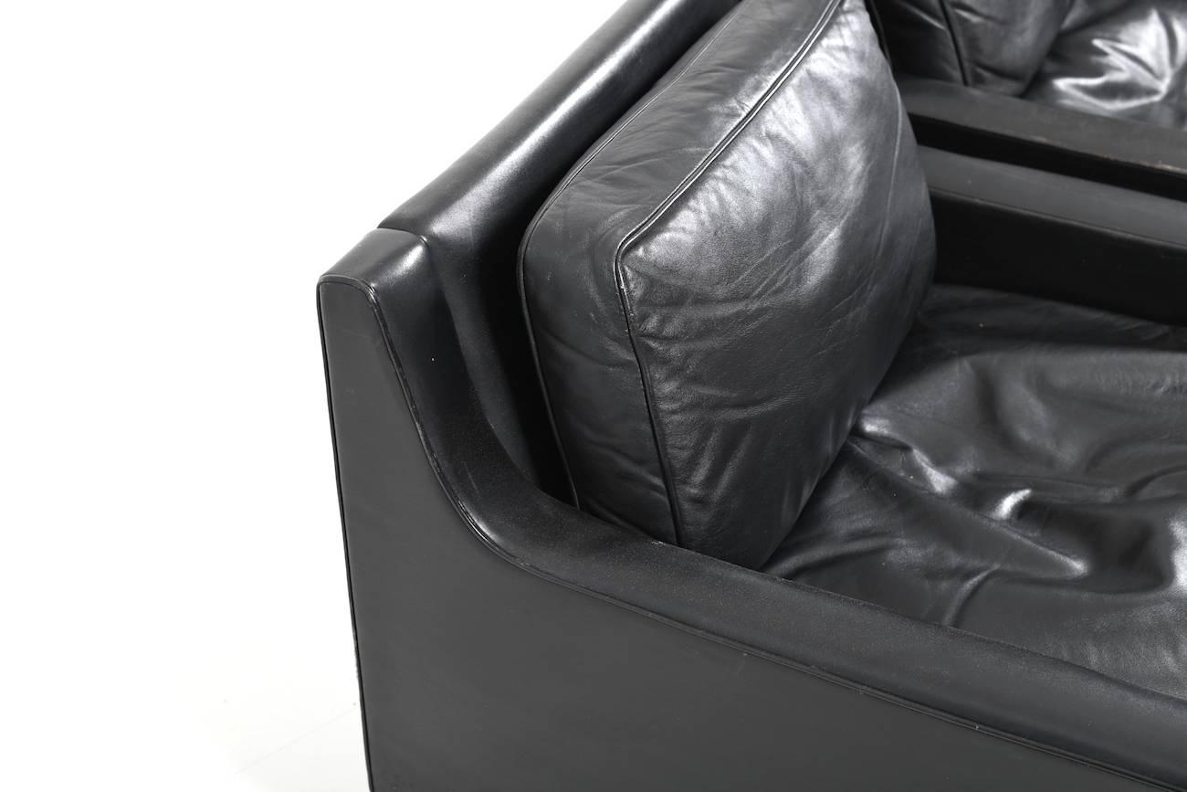 1960s Black Leather Tecta Moebel Seating Group 3-1-1-1 For Sale 10