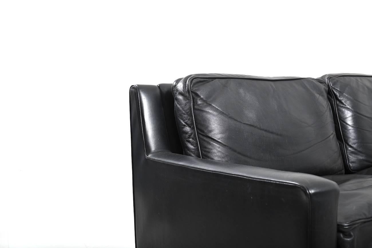 1960s Black Leather Tecta Moebel Seating Group 3-1-1-1 For Sale 1