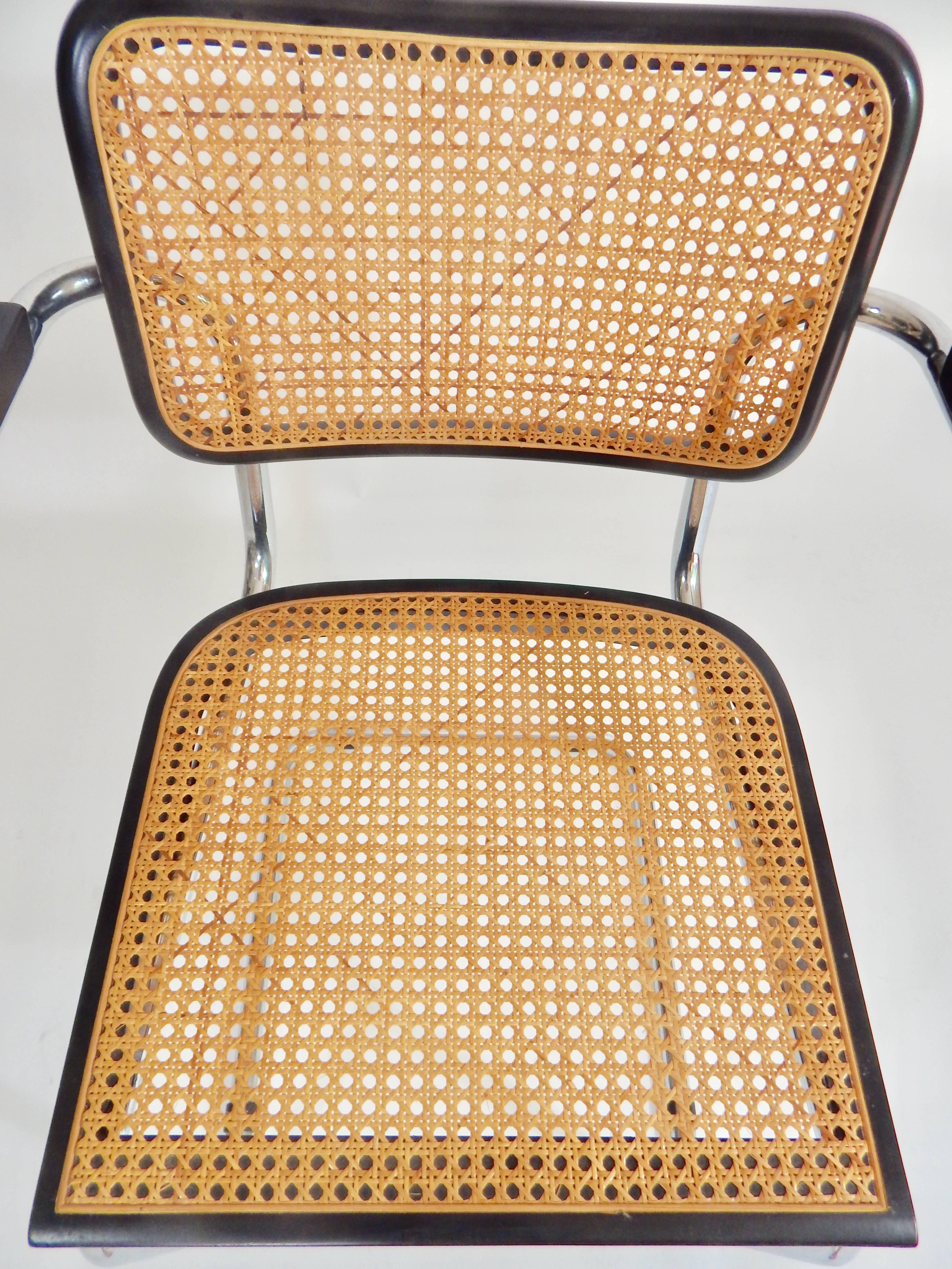 20th Century 1960s Black Marcel Breuer Cesca Chairs, Italy