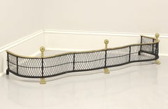 1960's Black Metal & Brass Georgian Fireplace Fender