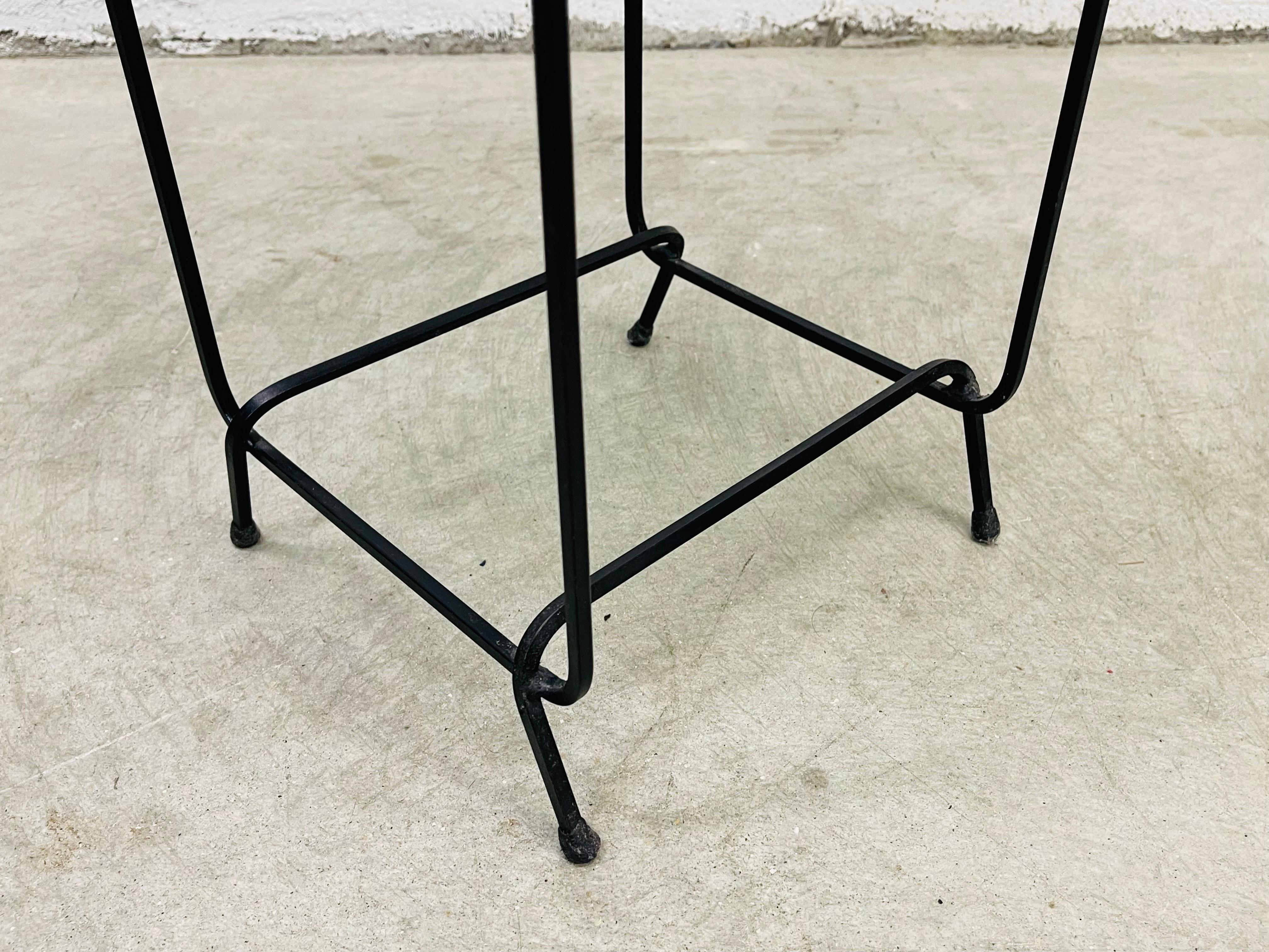 1960s Black Metal Mesh Side Table For Sale 1