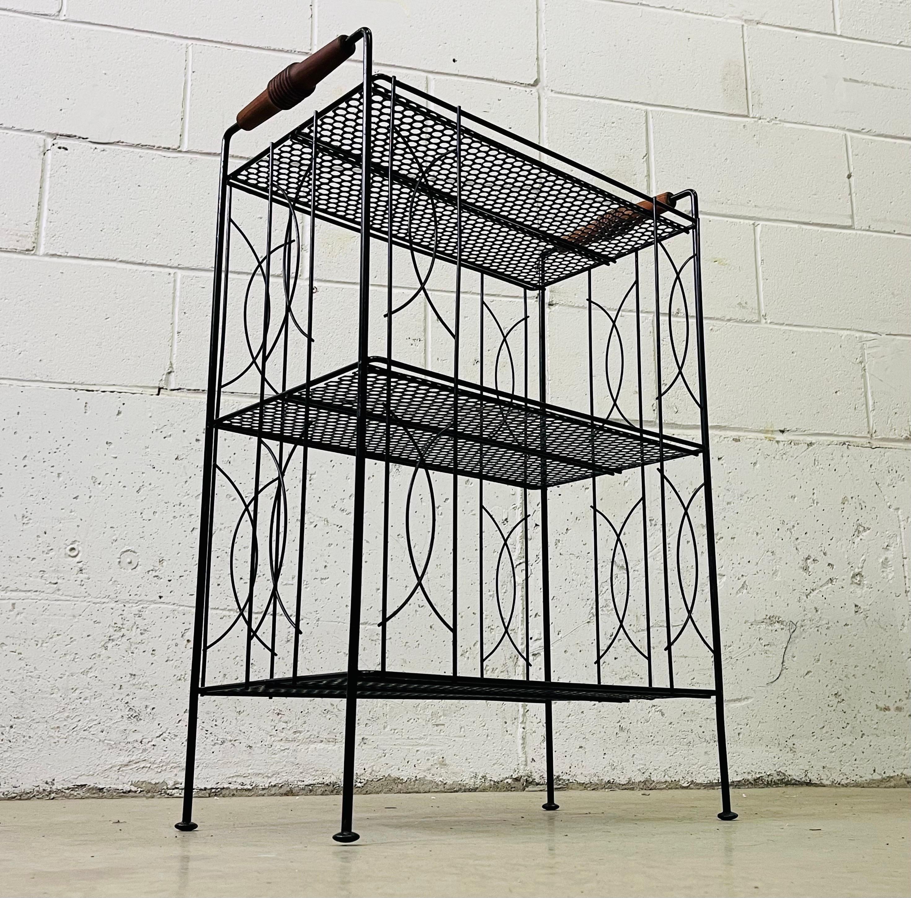 1960s Black Metal Storage Shelf 2