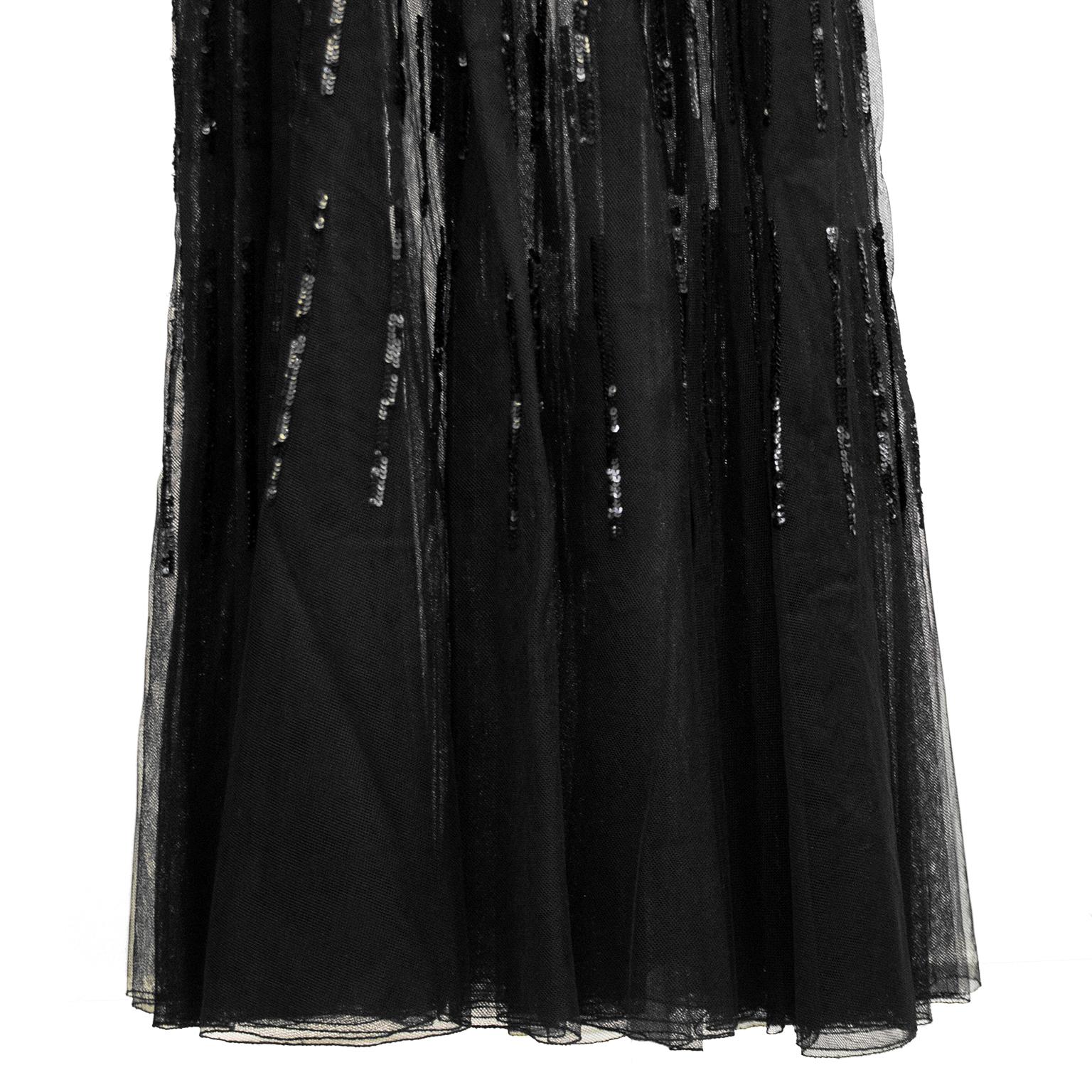 1960s Black Sheer and Sequin Gown Ensemble  For Sale 1