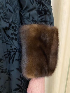 1960s Black Velvet Jacquard Coat