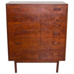 1960s Black Walnut Highboy Chest of Drawers Nakashima Simple Style, USA