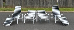 1960er Jahre Schwarz-Weiß-Liegesessel und Sessel-Set