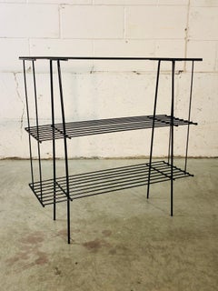 1960s Black Wire Rack Book Shelf