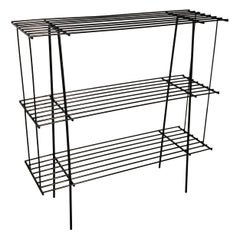 1960s Black Wire Rack Book Shelf