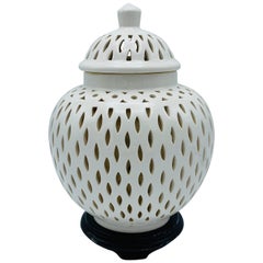 1960s Blanc De Chine Ginger Jar Lantern Lamp