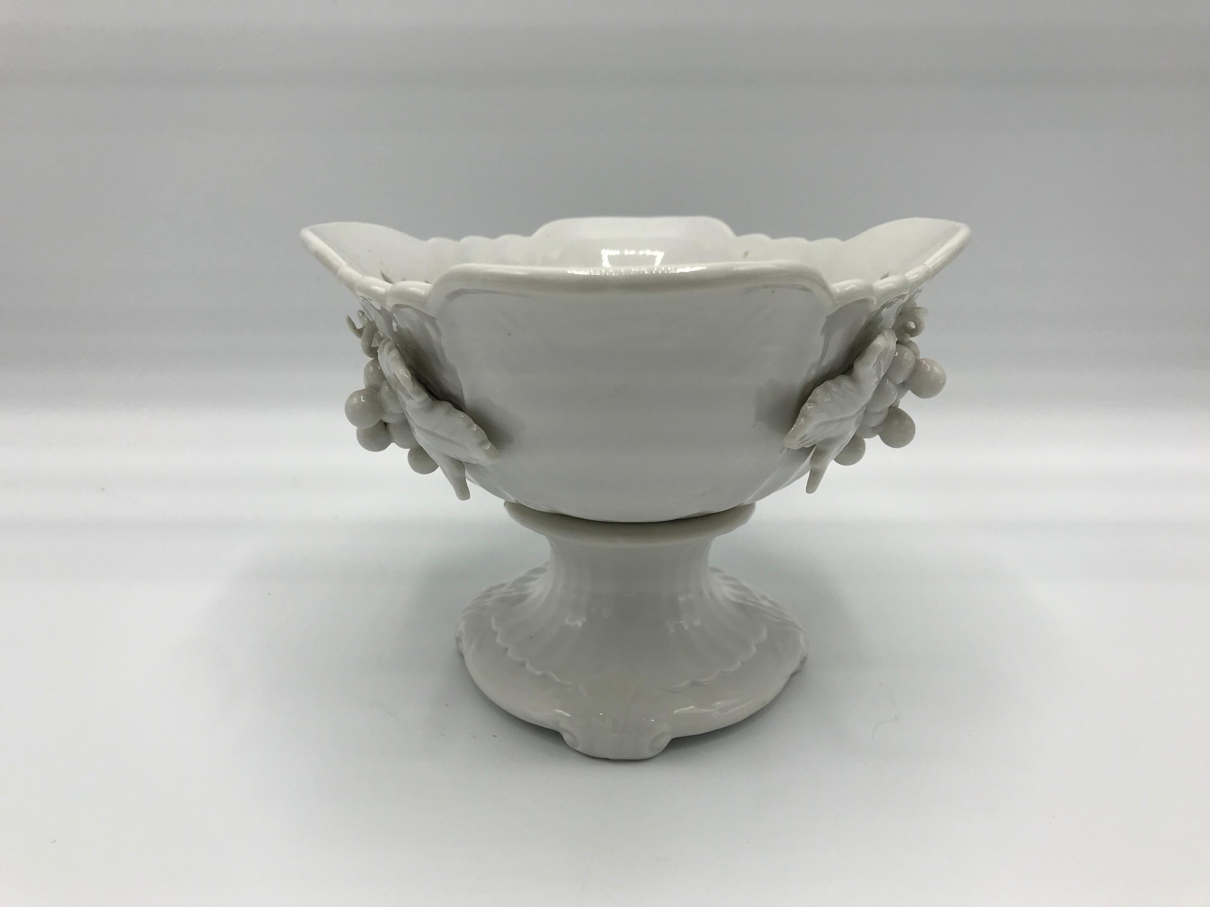 Chinoiserie 1960s Blanc de Chine Porcelain Compote Bowl
