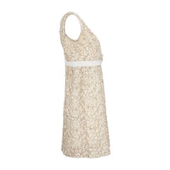 1960s Blanes Cream Lace Mini Dress with Cross Over Bodice