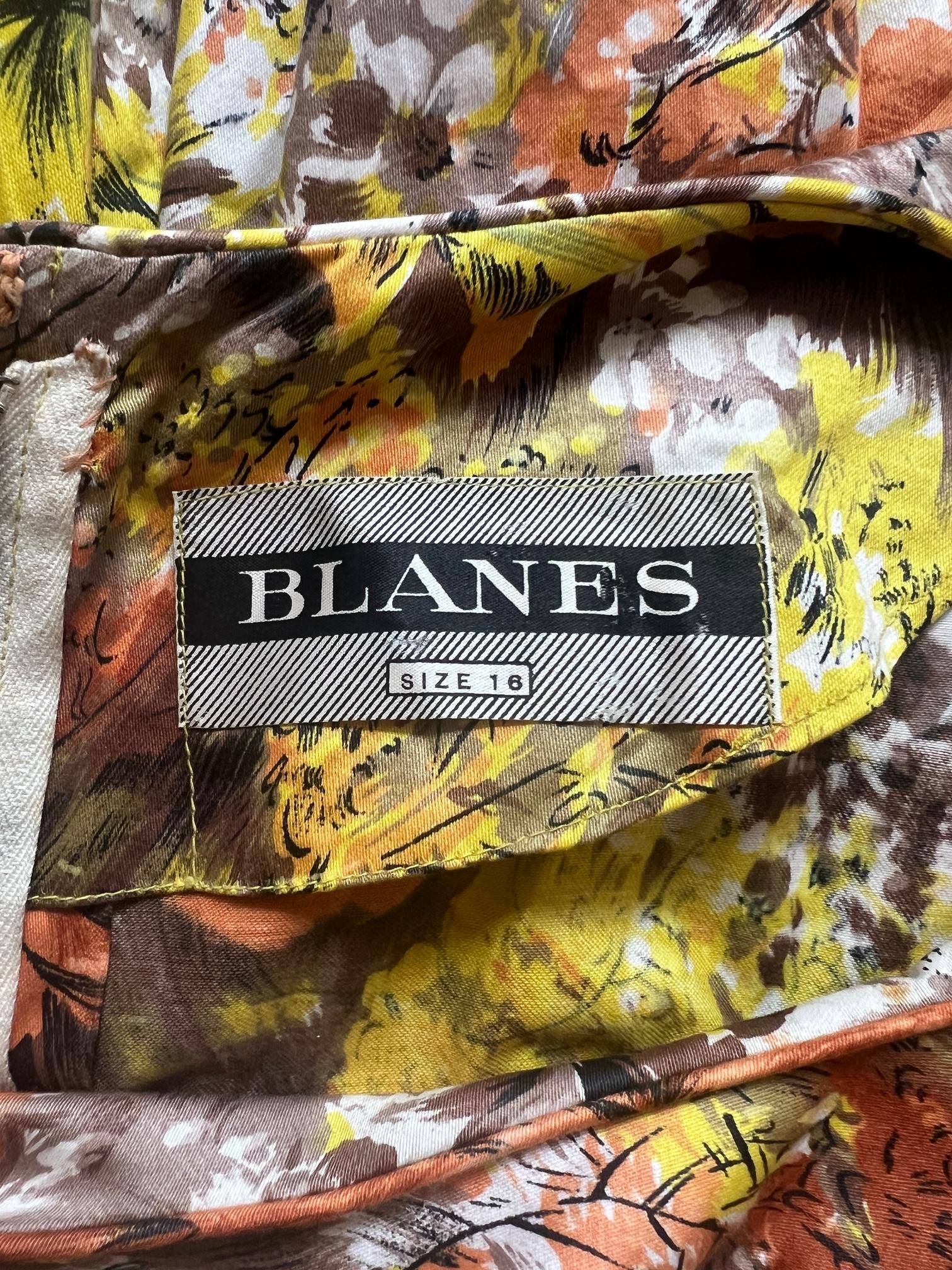 Robe en coton à fleurs Blanes des années 1960 avec ceinture Pour femmes en vente