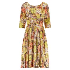 1960s Blanes Floral Cotton Dress with Belt Design