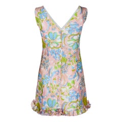 1960s Blane's Floral Print Mini Dress