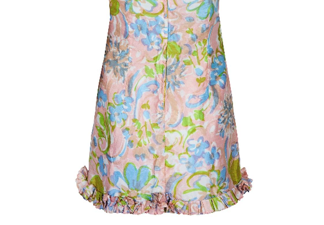 Women's 1960s Blane's Floral Print Mini Dress For Sale