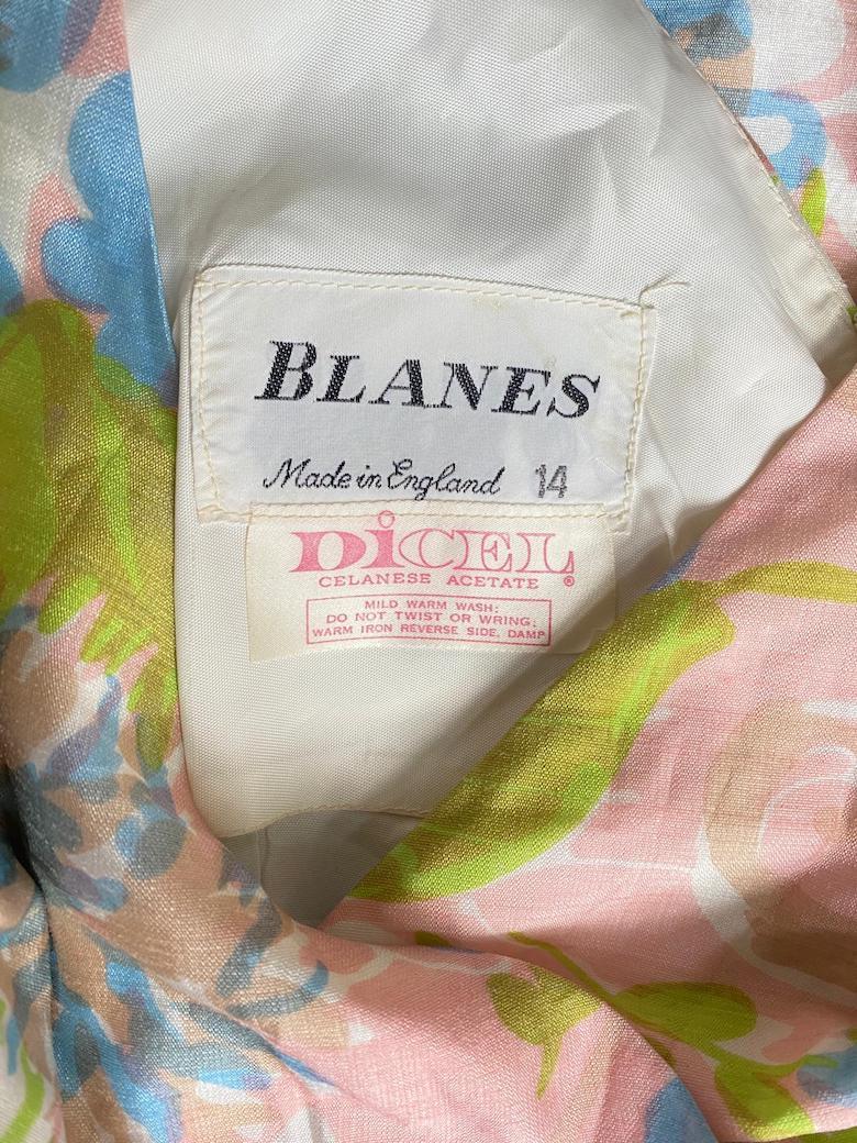 1960s Blane's Floral Print Mini Dress For Sale 2