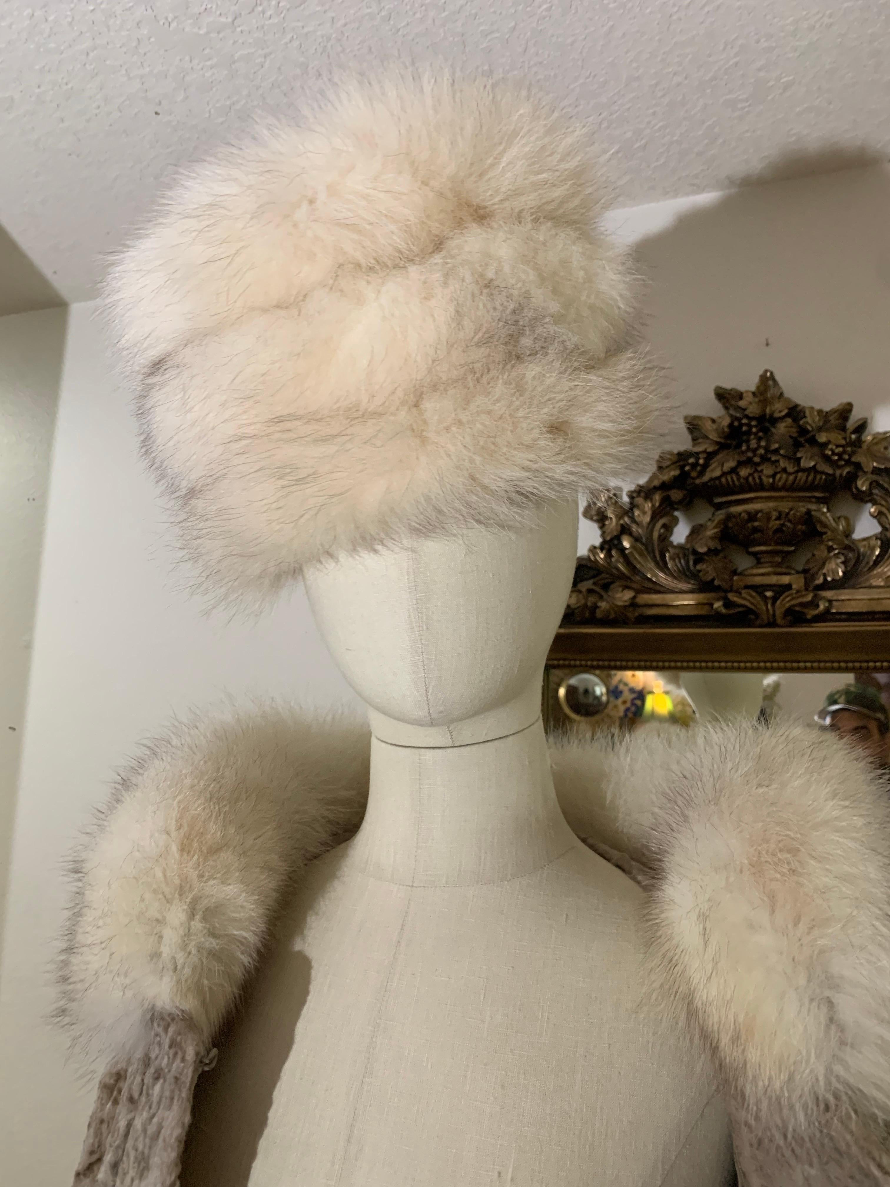 1960s Blonde Astrakhan Princess Fur Coat w Lush Fox Fur Trim & Adolfo Fox Hat 11