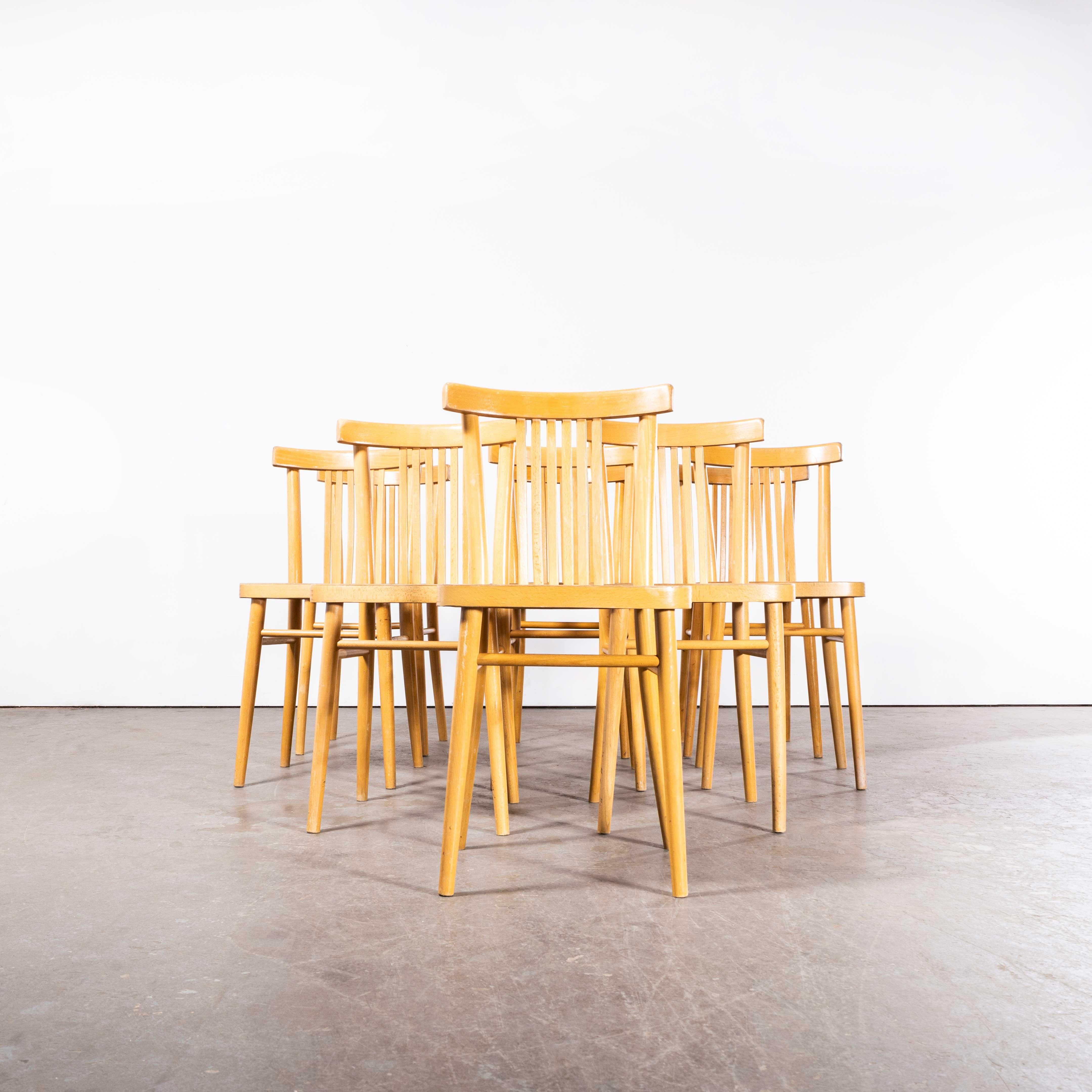 1960's Blonde Bentwood Dining Chair By Ton -  Set Of Nine For Sale 9