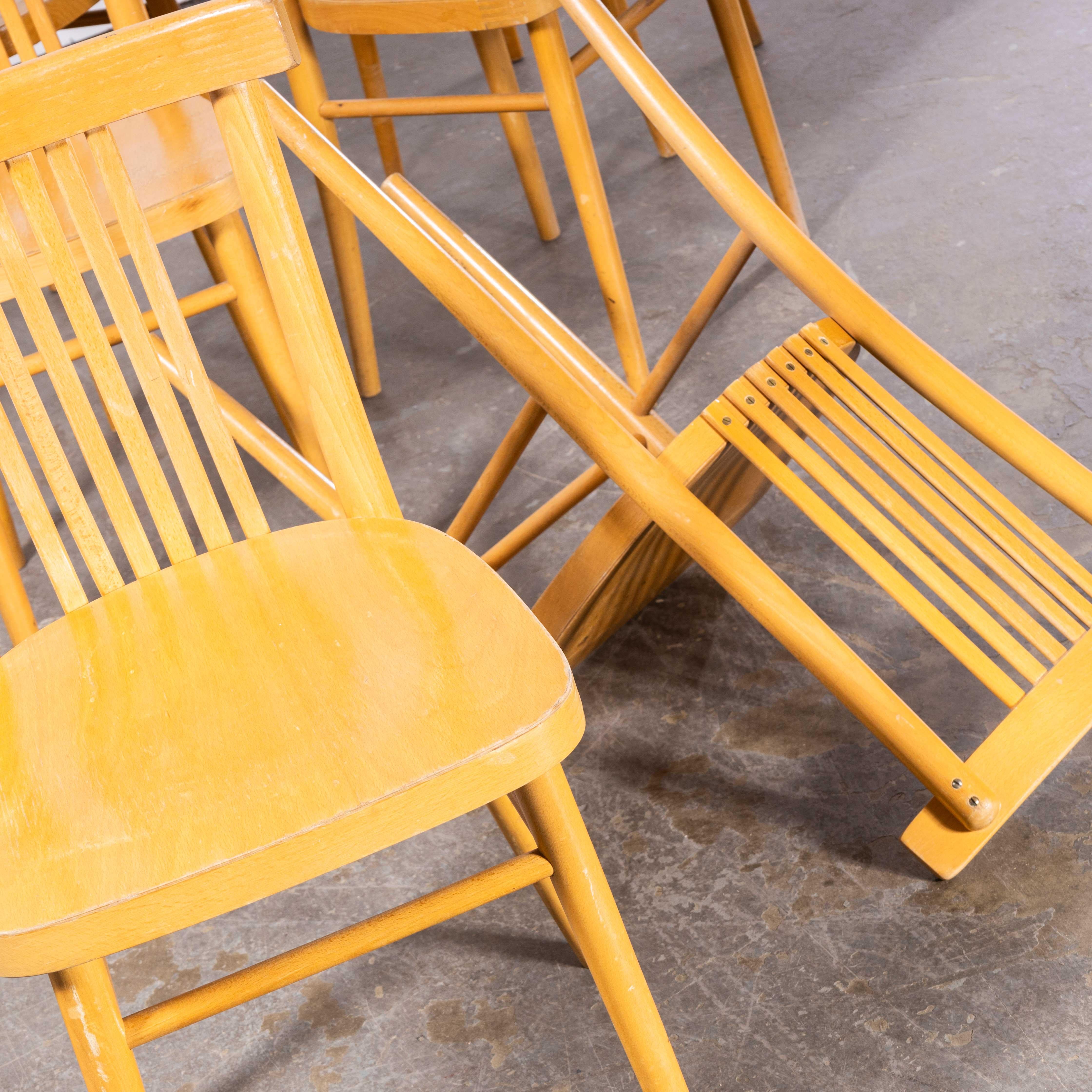 1960’s Blonde Bentwood Dining Chair By Ton – Set Of Nine
1960’s Blonde Bentwood Dining Chair By Ton – Set Of Nine. These chairs were produced by the famous Czech firm Ton, still trading today and producing beautiful chairs, they are an offshoot of