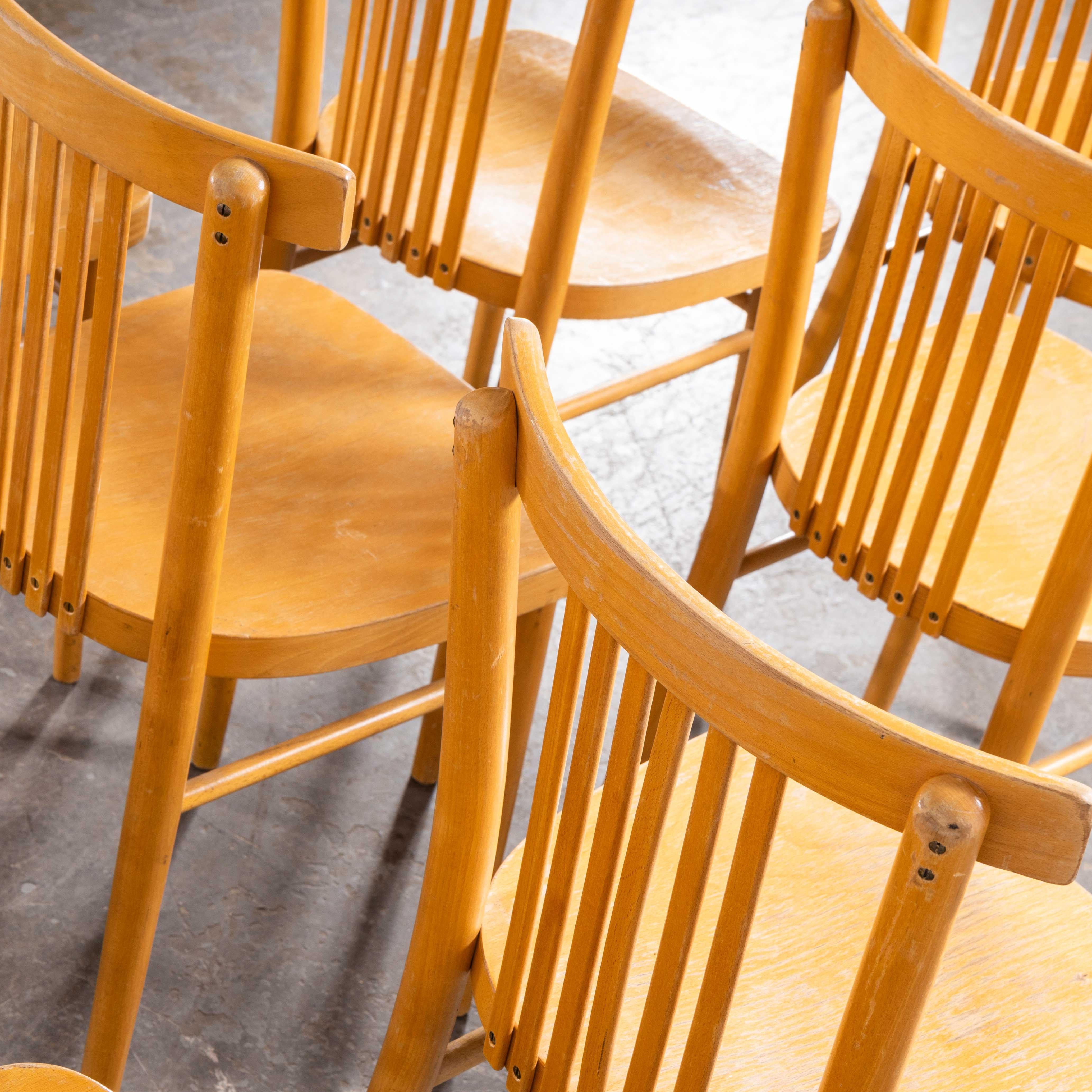 1960's Blonde Bentwood Dining Chair By Ton -  Set Of Nine For Sale 2