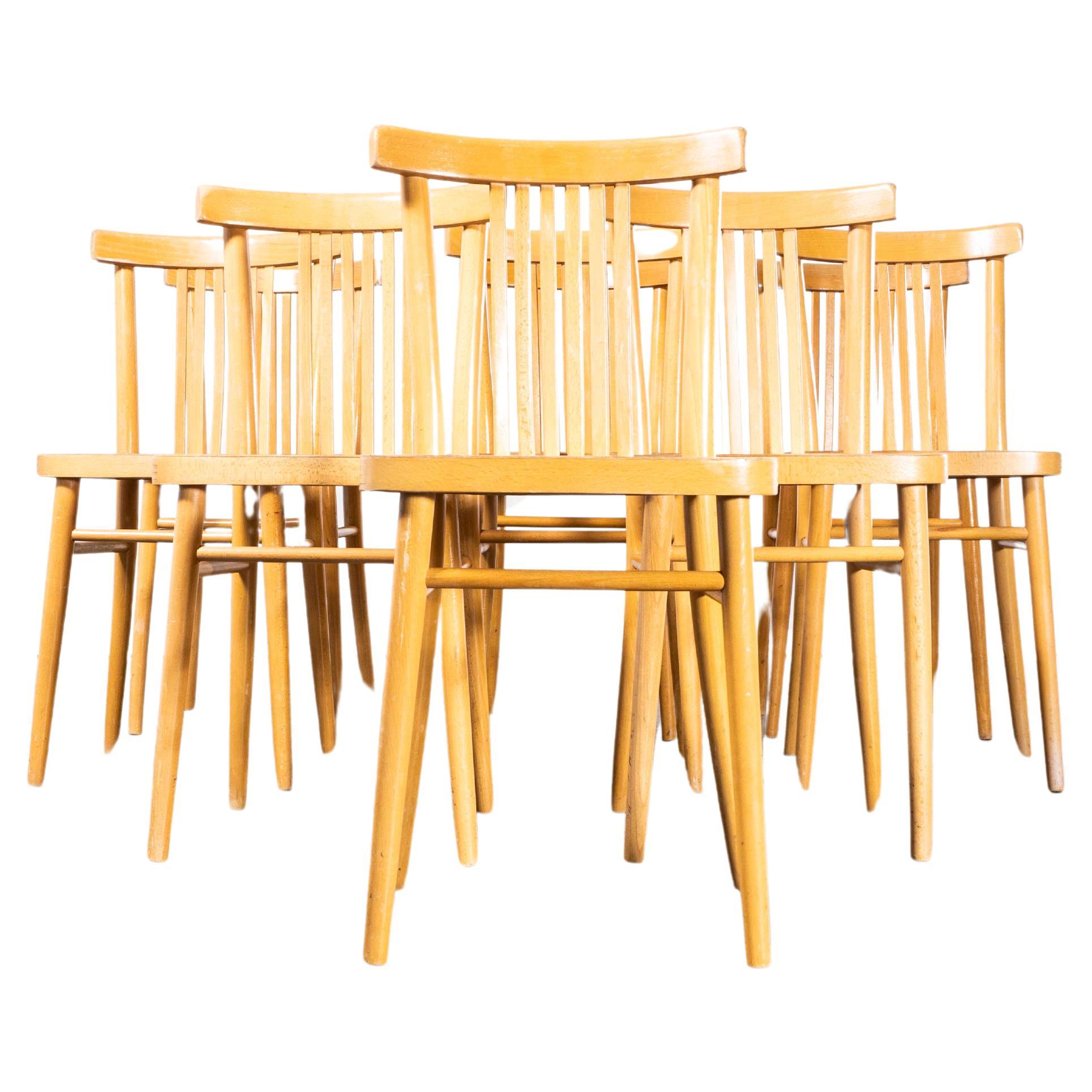 1960's Blonde Bentwood Dining Chair By Ton -  Set Of Nine