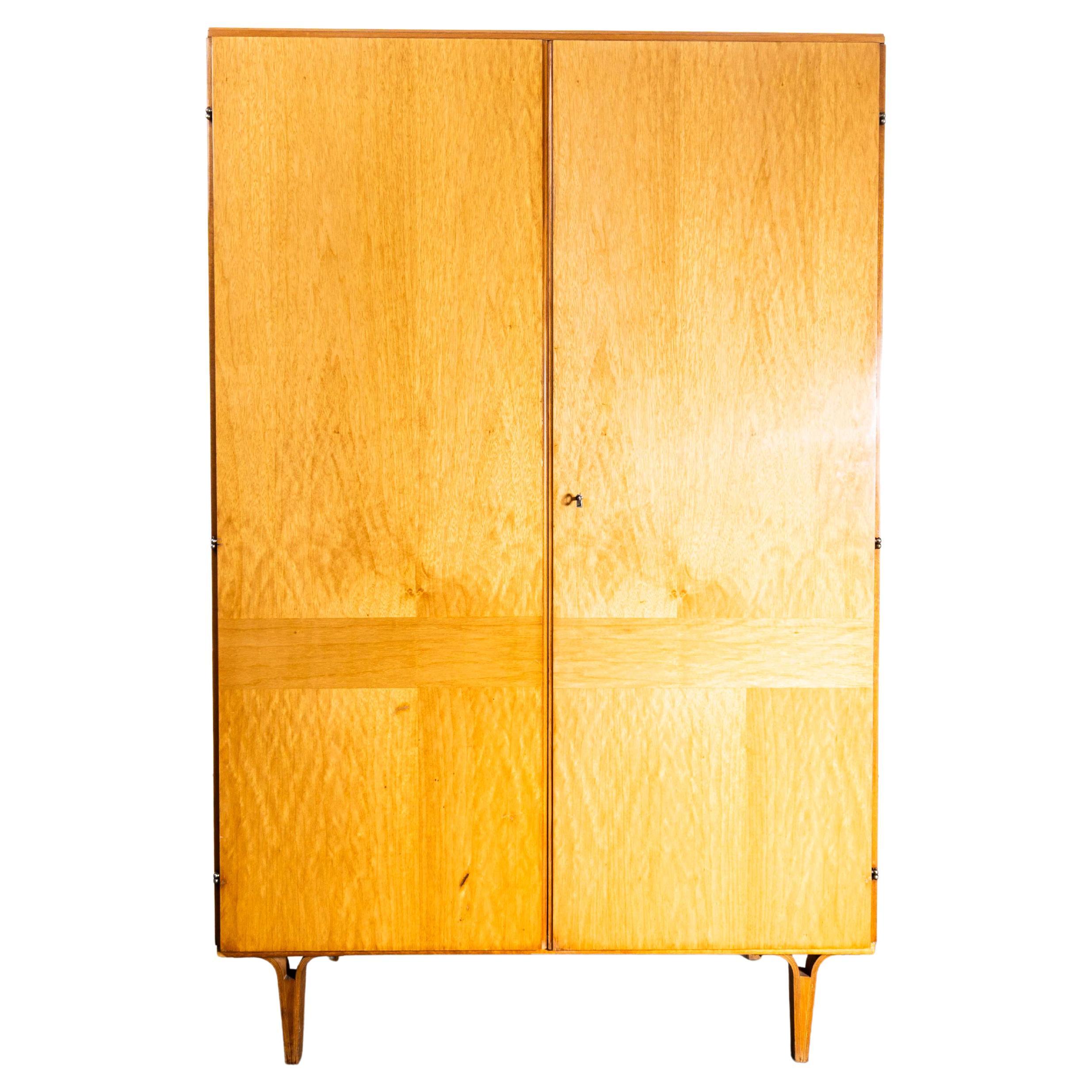 1960's Blonde Birch Mid-Century Wardrobe For Sale