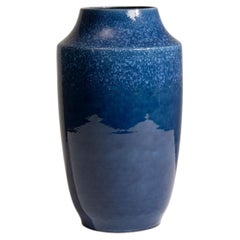 1960s Blue Ceramic Vase from W. Germany, 9.1-Inch Vintage Decor