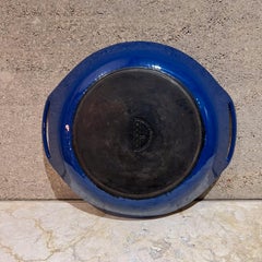 1960er Jahre Blaue Copco Paella-Schale Michael Lax Dänemark Modernes Emaillegeschirr