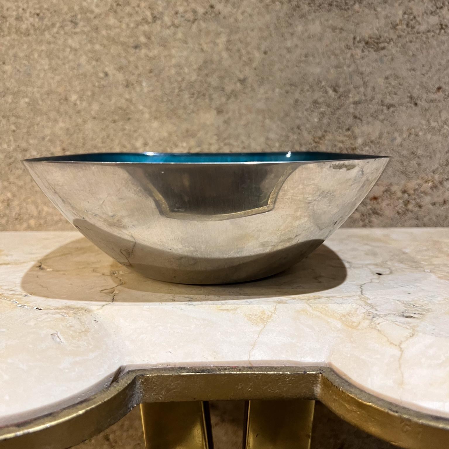 Norvégien 1960s Blue Enamel Stainless Dish by Cathrineholm of Norway en vente