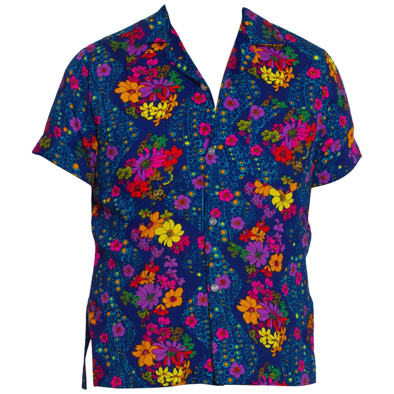 Rosewood Tropical Print Cotton Mul Shirt