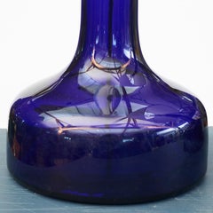 1960s Blue Glass Table Lamp Made by Holmegaard, Denmark