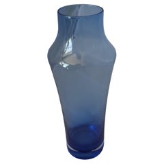 Retro 1960s Blue Glass Vase by Tamara Aladin for Riihimäen Lasi Oy  A fine hand blown 
