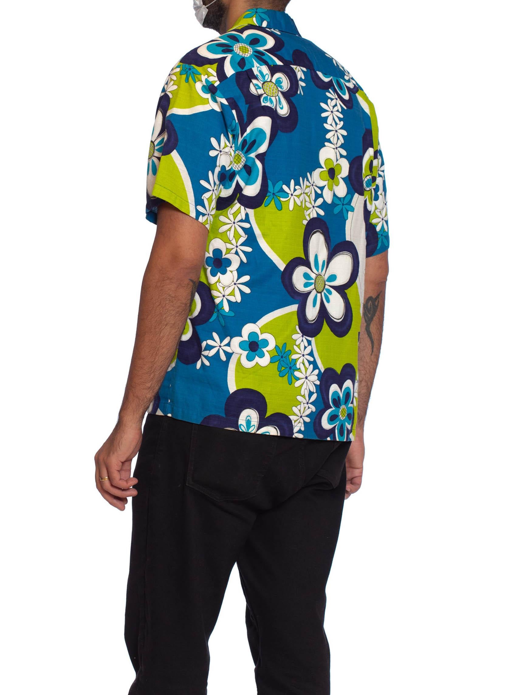 blue green hawaiian shirt