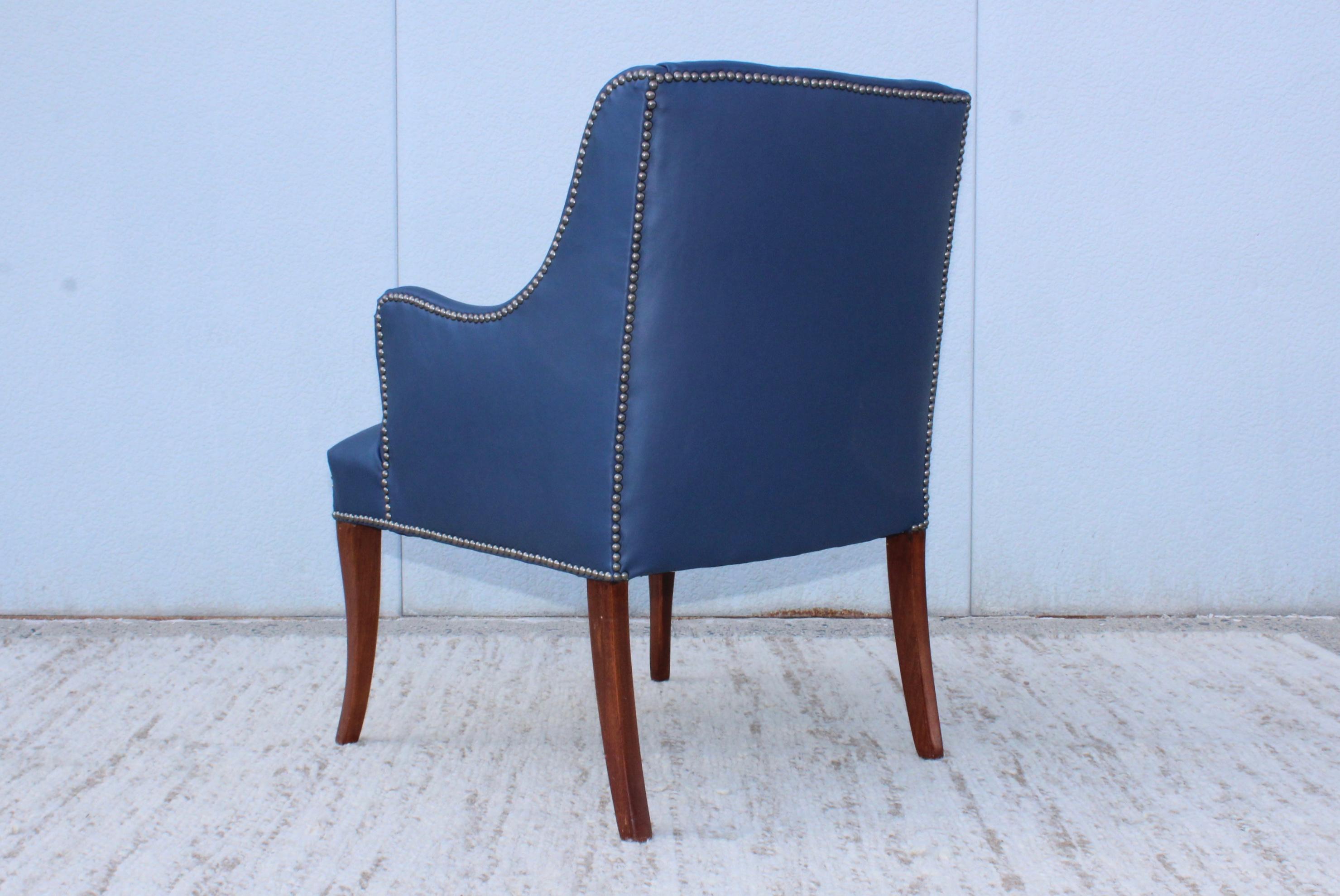 1960s Blue Leather Lounge Chairs 6