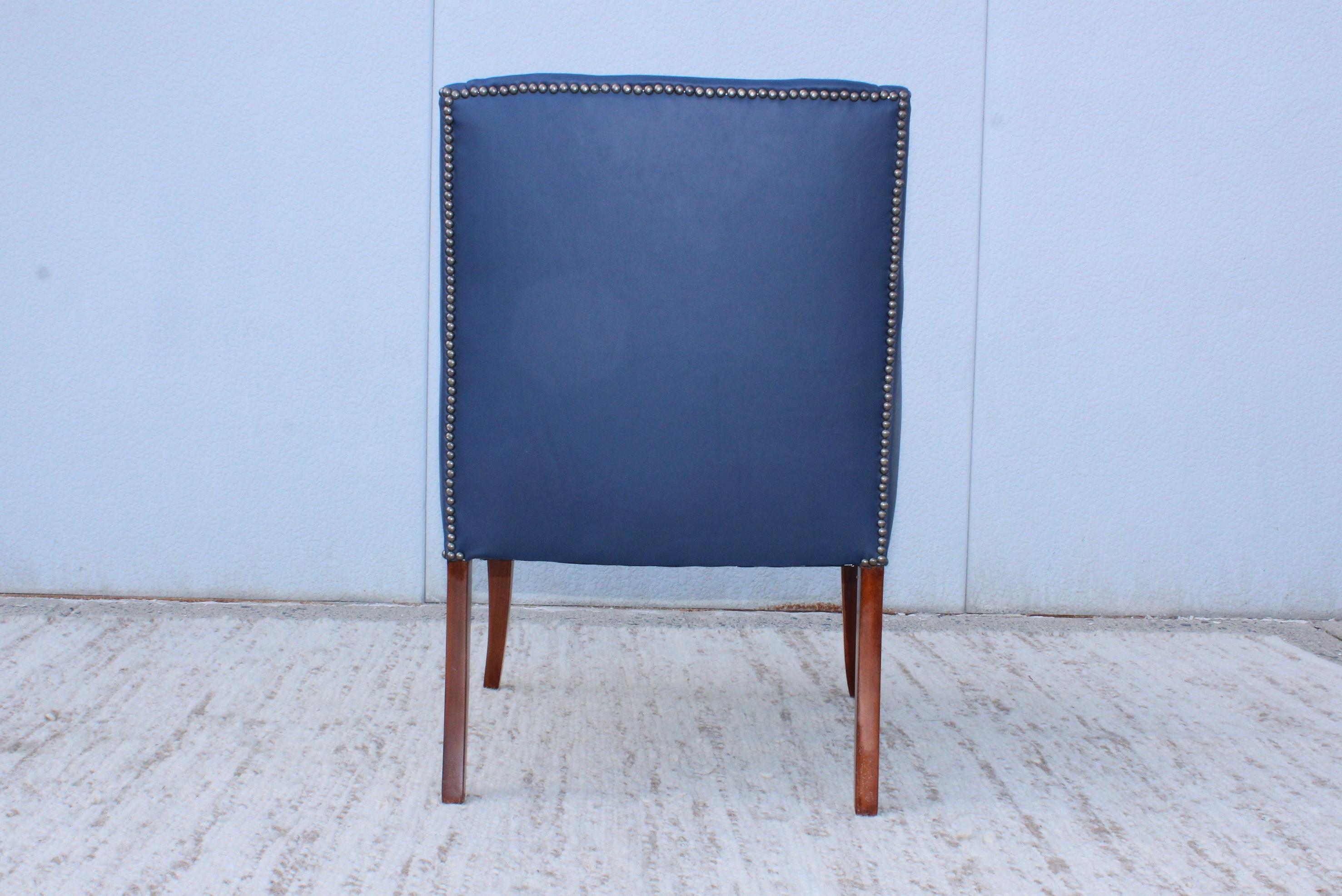 1960s Blue Leather Lounge Chairs 7